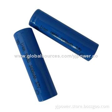 Hot Sale Cylindrical Batteries, 2,400mAh, 18650, 3.7V Voltage